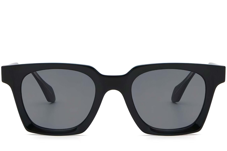 Rectangular Black Plastic Sunglasses #BS2503-0255