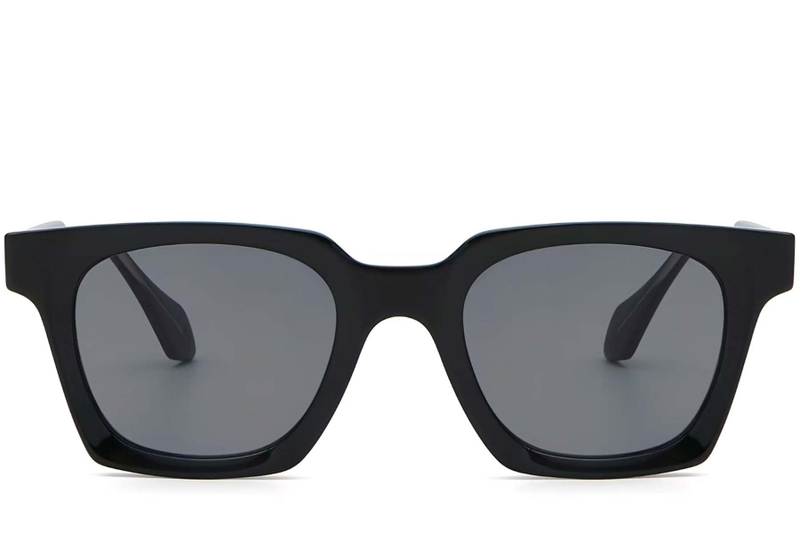 Rectangular Black Plastic Sunglasses #BS2503-0255