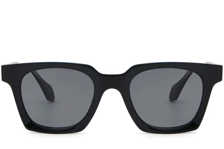Rectangular Black Plastic Sunglasses #BS2503-0255
