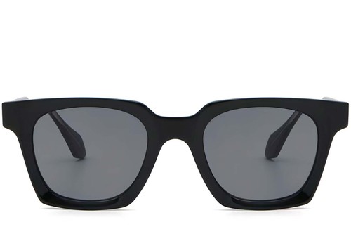Rectangular Black Plastic Sunglasses #BS2503-0255