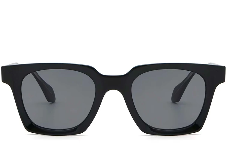 Rectangular Black Plastic Sunglasses #BS2503-0255