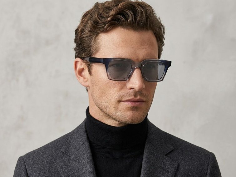 Rectangular Grey Plastic Sunglasses #BS2503-0256