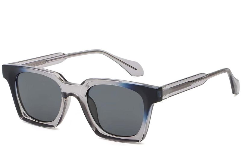 Rectangular Grey Plastic Sunglasses #BS2503-0256