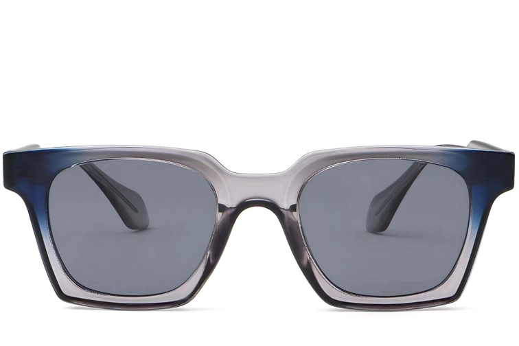 Rectangular Grey Plastic Sunglasses #BS2503-0256