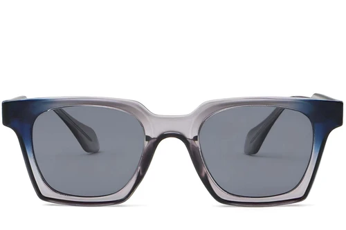 Rechteckige Sonnenbrille aus grauem Kunststoff #BS2503-0256