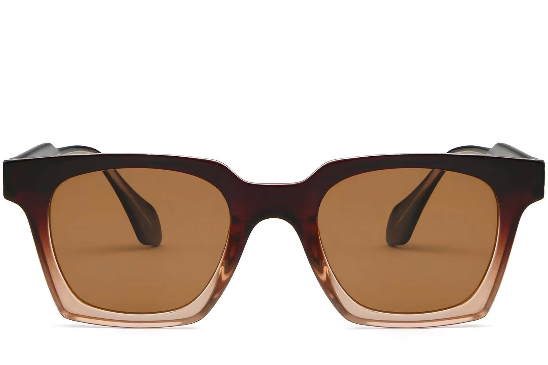 Rectangular Brown Plastic Sunglasses #BS2503-0257