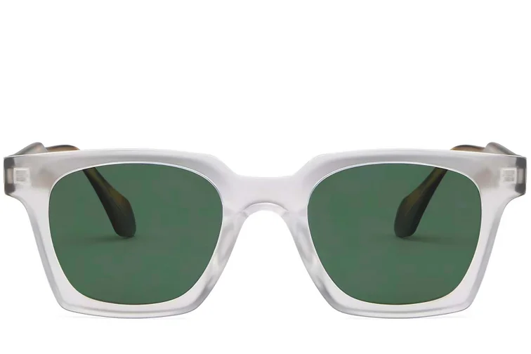 Gafas de sol rectangulares de plástico transparente #BS2503-0259
