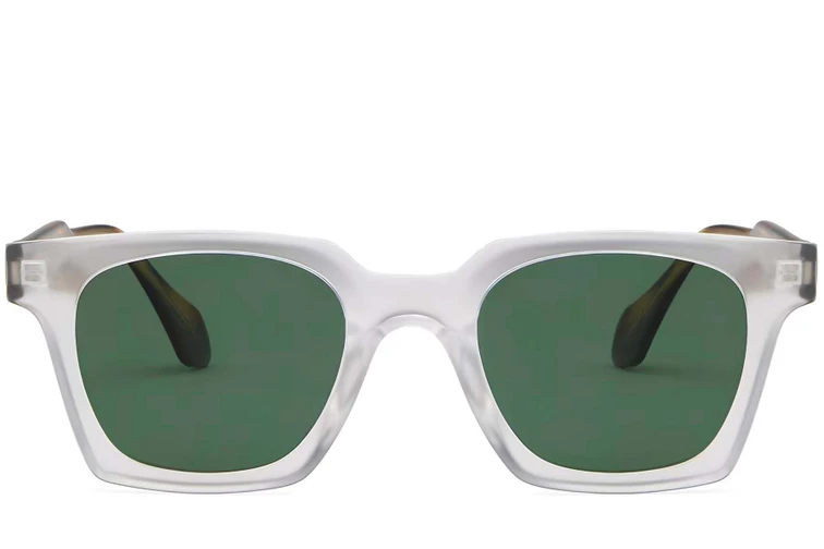 Gafas de sol rectangulares de plástico transparente #BS2503-0259