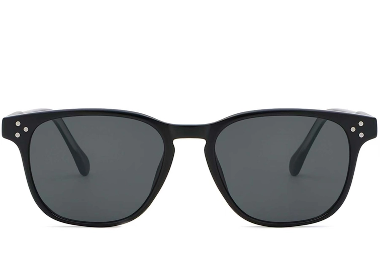 Rectangular Black Plastic Sunglasses #BS2503-0260