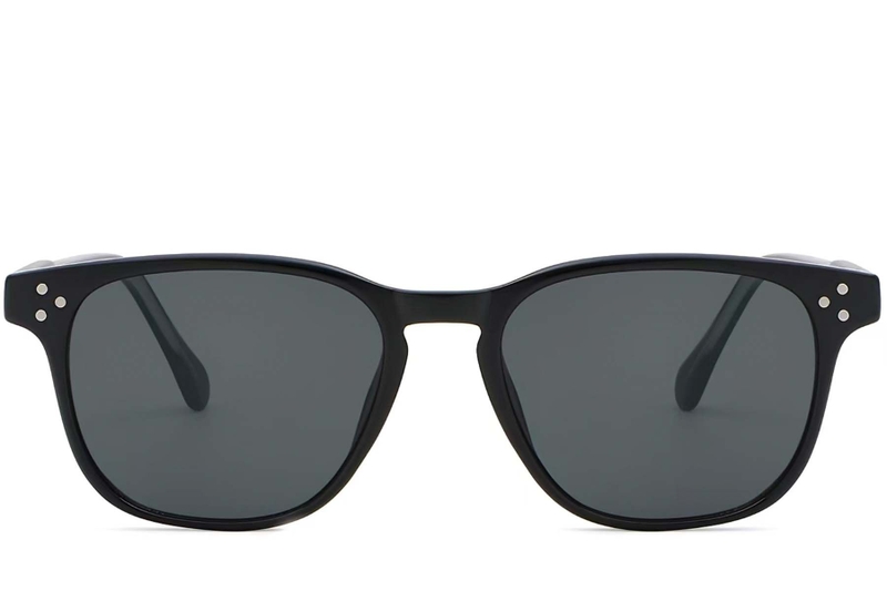 Rectangular Black Plastic Sunglasses #BS2503-0260