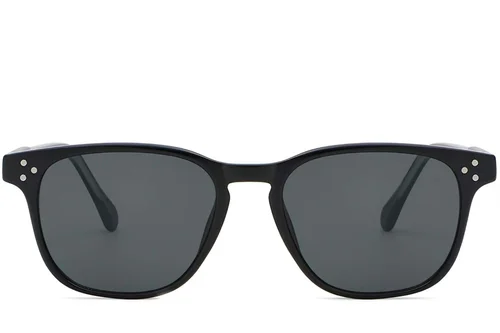 Lunettes de soleil rectangulaires en plastique noir #BS2503-0260