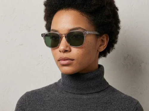 Lunettes de soleil rectangulaires en plastique gris #BS2503-0261