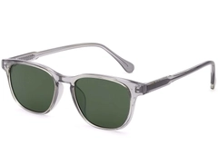 Rectangular Grey Plastic Sunglasses #BS2503-0261
