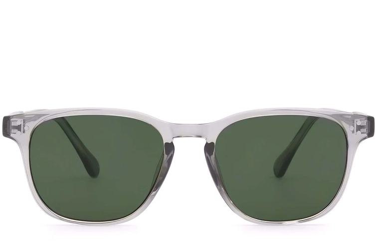 Rectangular Grey Plastic Sunglasses #BS2503-0261
