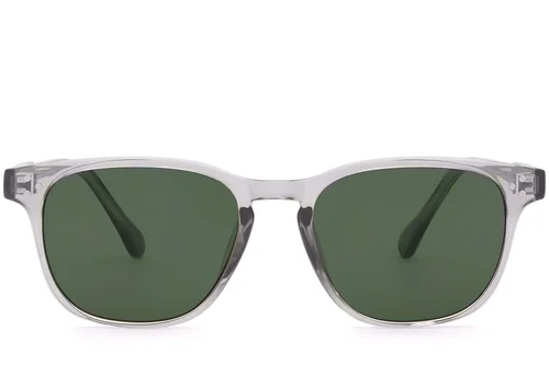 Lunettes de soleil rectangulaires en plastique gris #BS2503-0261
