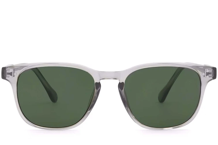 Rechteckige Sonnenbrille aus grauem Kunststoff #BS2503-0261