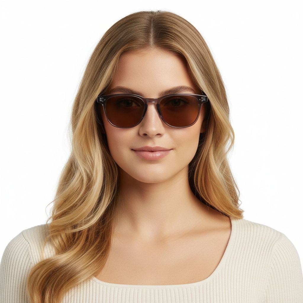 Rectangular Purple Plastic Sunglasses #BS2503-0264