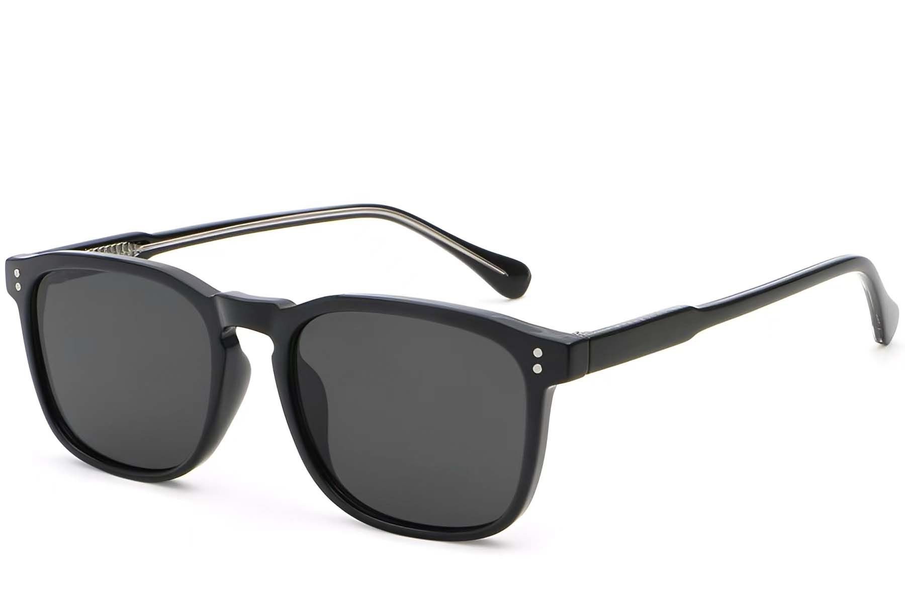 Rectangular Black Plastic Sunglasses #BS2503-0266