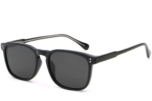 Rectangular Black Plastic Sunglasses #BS2503-0266