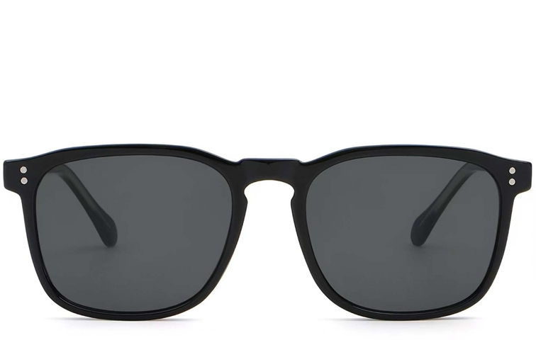 Rectangular Black Plastic Sunglasses #BS2503-0266