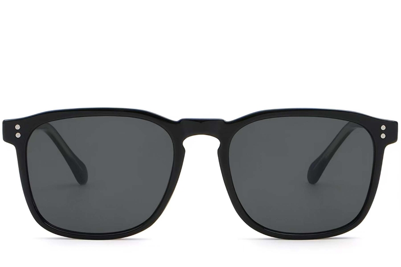 Rechteckige schwarze Kunststoff-Sonnenbrille #BS2503-0266