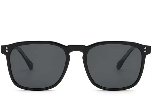 Rectangular Black Plastic Sunglasses #BS2503-0266