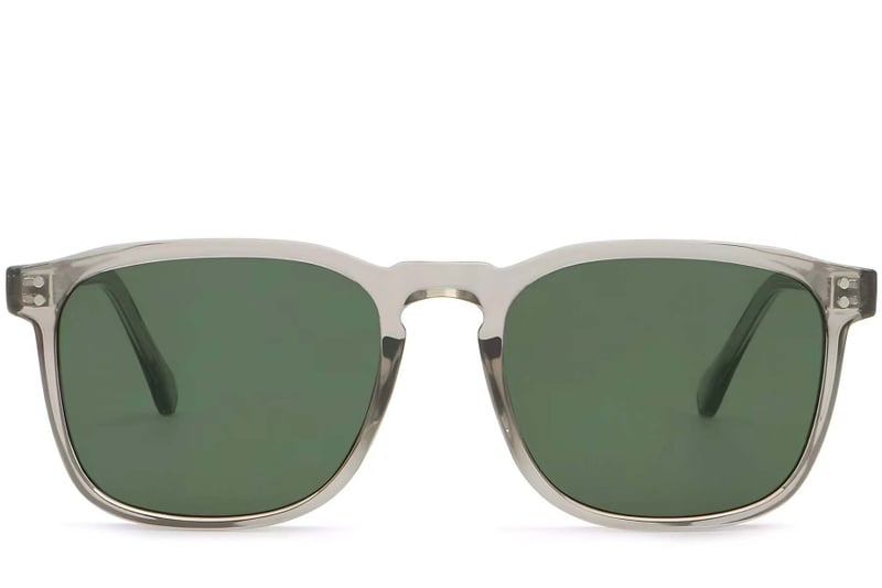 Rechteckige Sonnenbrille aus grauem Kunststoff #BS2503-0267