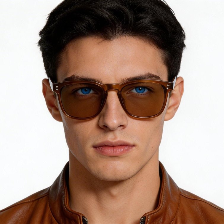 Rectangular Brown Plastic Sunglasses #BS2503-0268