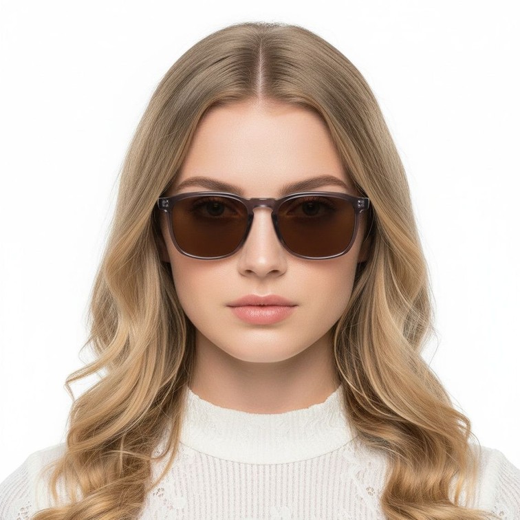 Rectangular Purple Plastic Sunglasses #BS2503-0270