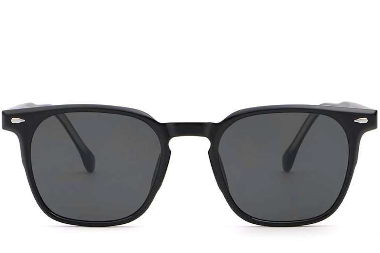 Rectangular Black Plastic Sunglasses #BS2503-0272