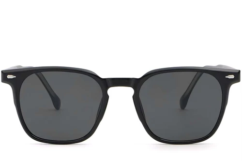 Gafas de sol rectangulares de plástico negro #BS2503-0272