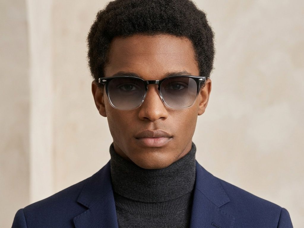Rectangular Black Plastic Sunglasses #BS2503-0273