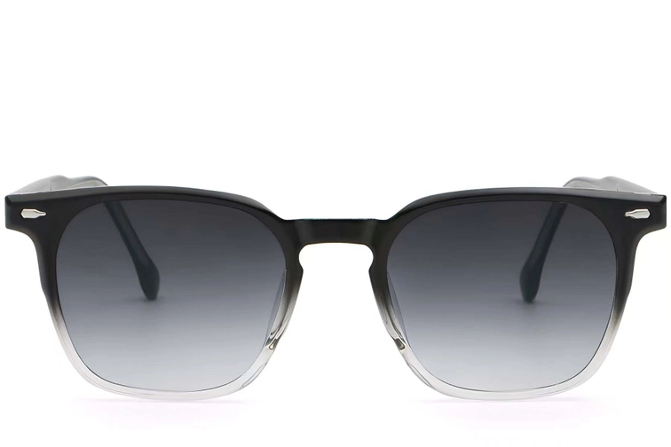 Rectangular Black Plastic Sunglasses #BS2503-0273