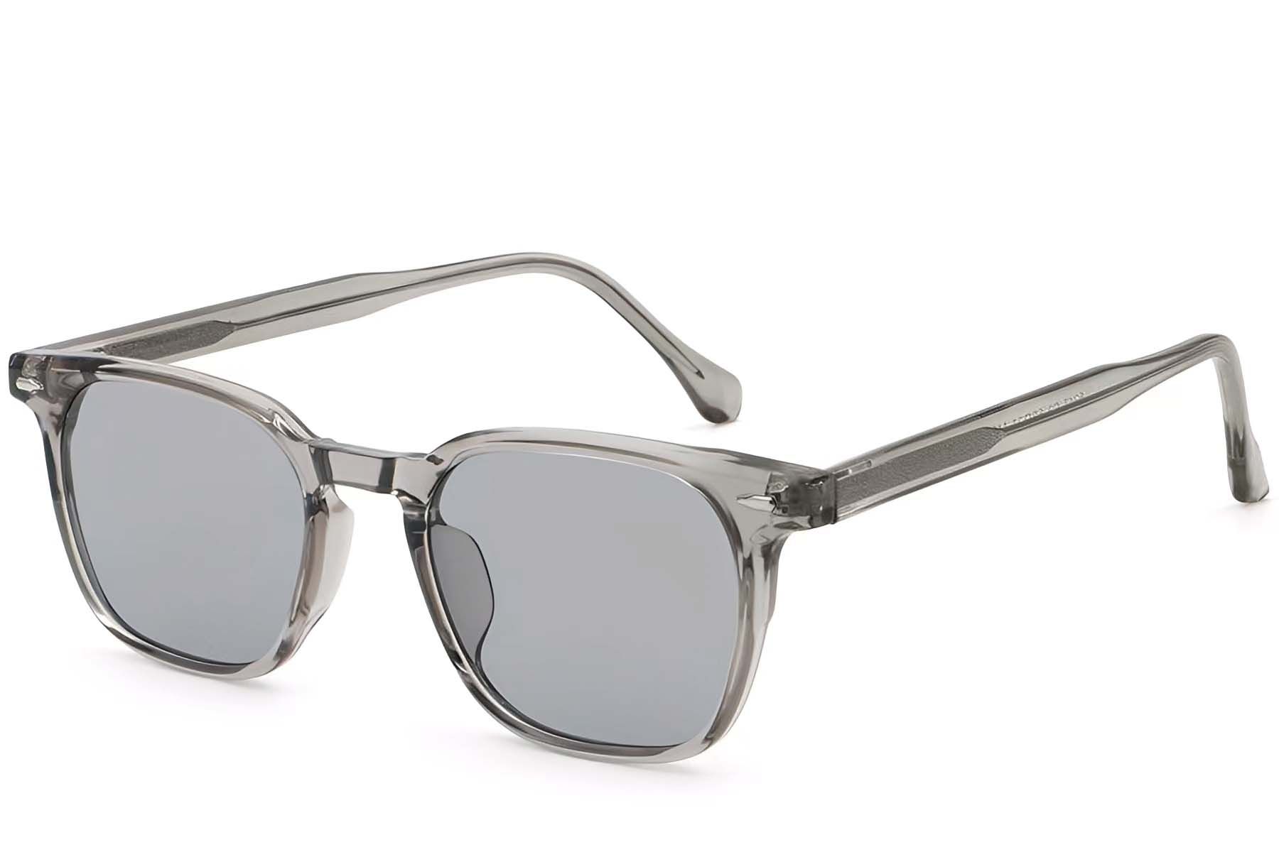 Rectangular Grey Plastic Sunglasses #BS2503-0274