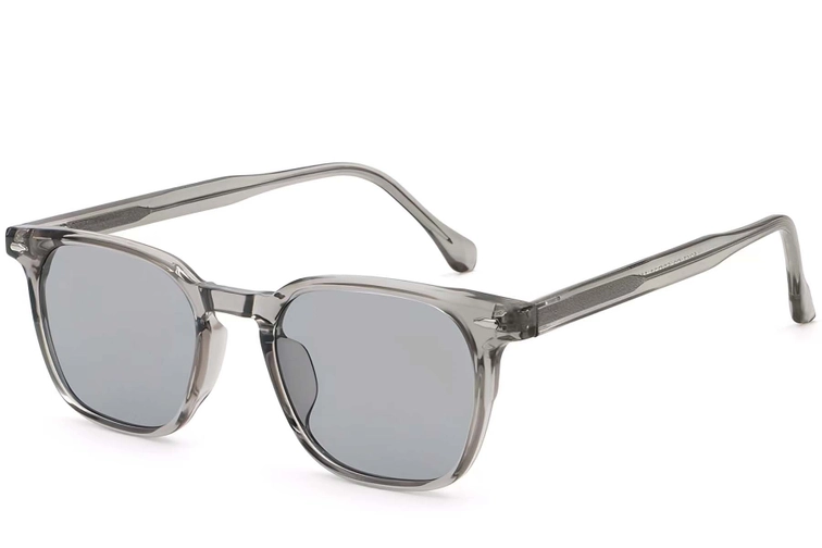Rectangular Grey Plastic Sunglasses #BS2503-0274