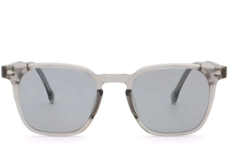 Rectangular Grey Plastic Sunglasses #BS2503-0274