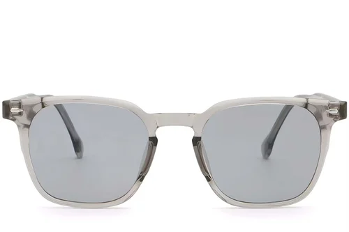 Lunettes de soleil rectangulaires en plastique gris #BS2503-0274