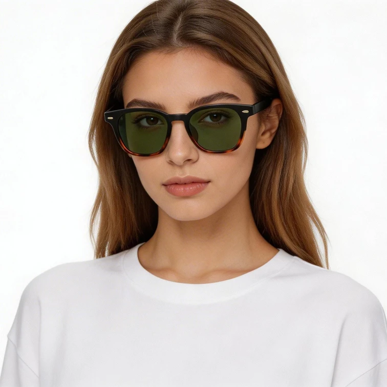 Gafas de sol rectangulares de plástico carey # BS2503-0276
