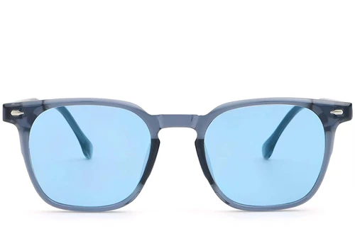 Gafas de sol rectangulares de plástico azul #BS2503-0277