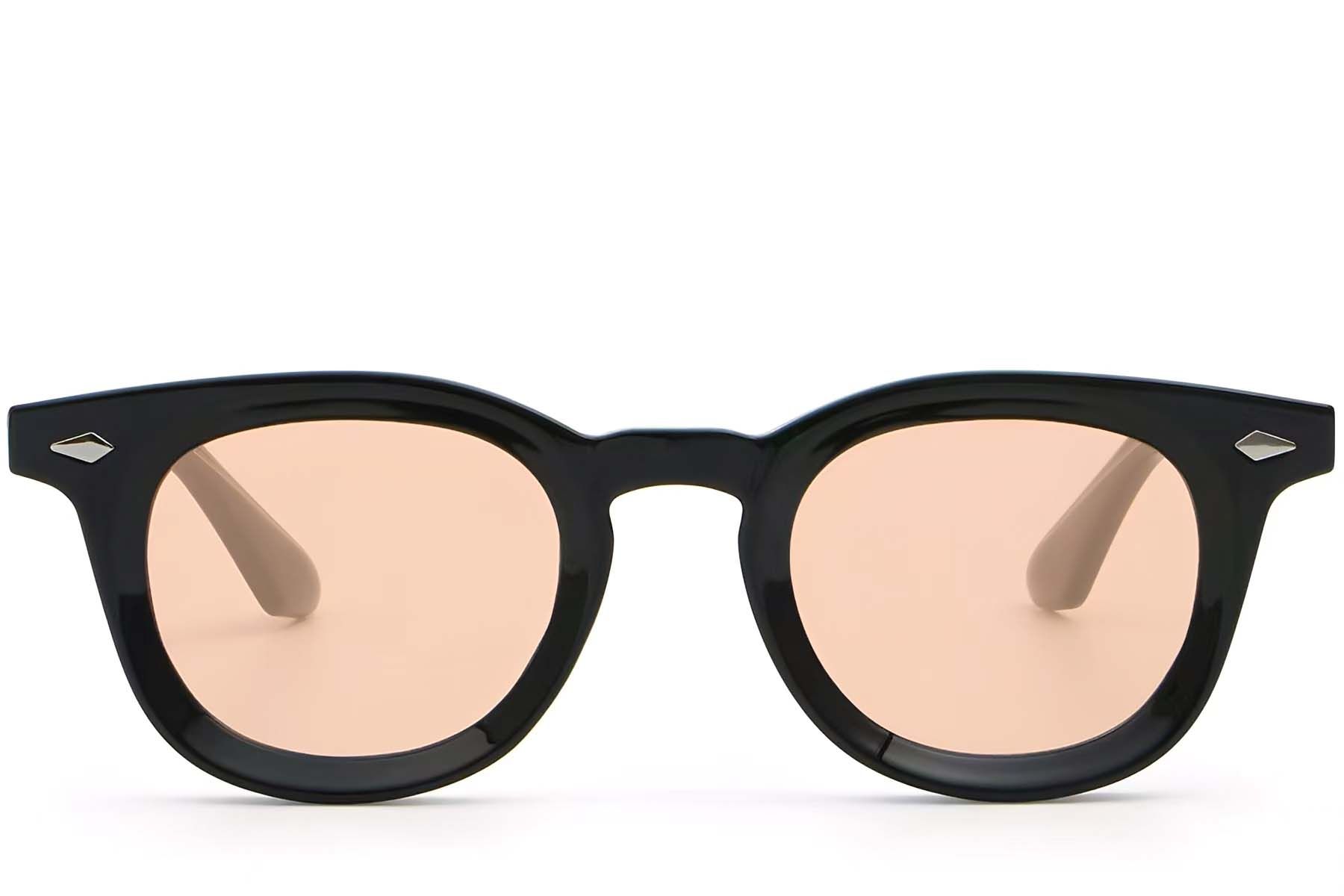 Lunettes de soleil ovales en plastique noir #BS2503-0278