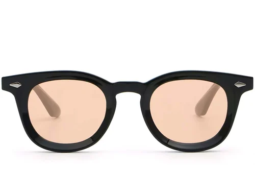Lunettes de soleil ovales en plastique noir #BS2503-0278
