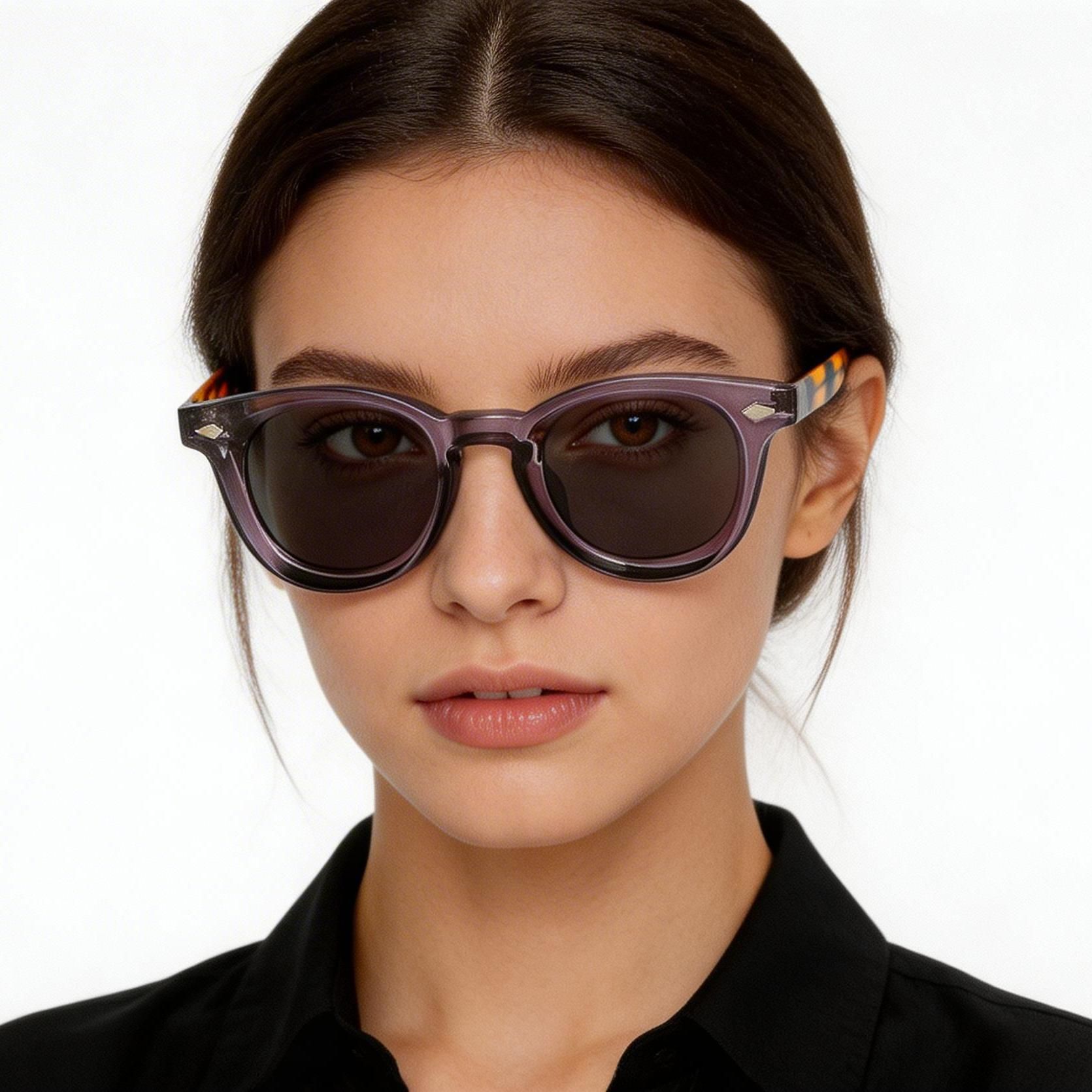 Oval Purple Plastic Sunglasses #BS2503-0279
