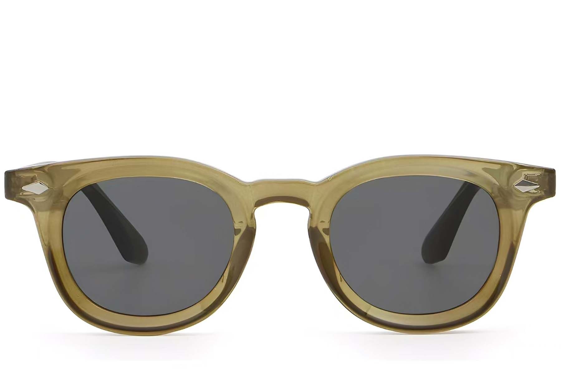 Lunettes de soleil ovales en plastique vert #BS2503-0280