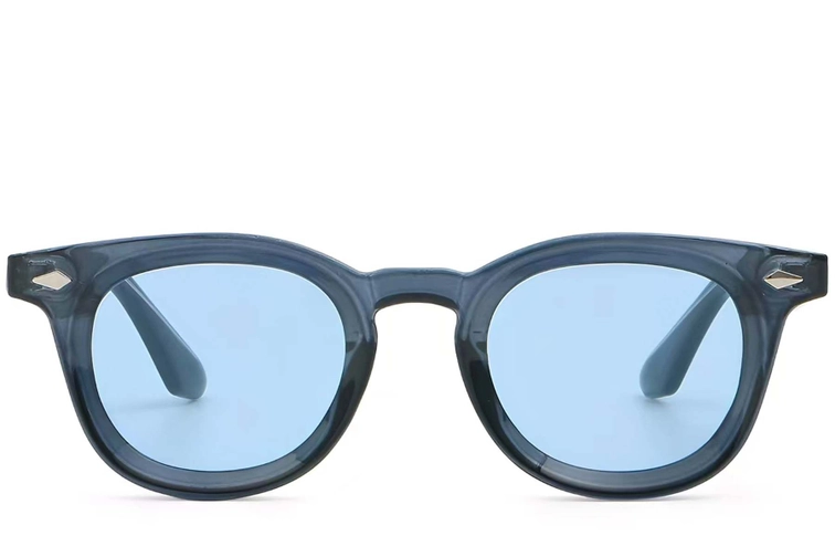 Oval Blue Plastic Sunglasses #BS2503-0281