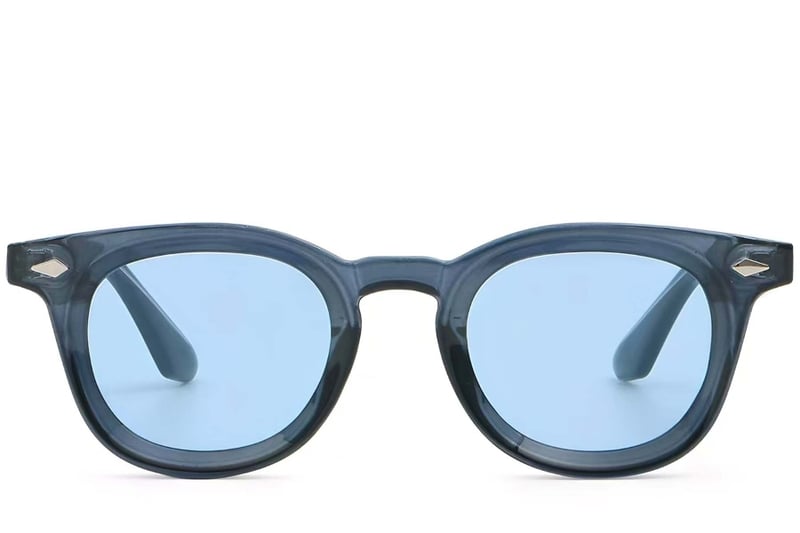 Oval Blue Plastic Sunglasses #BS2503-0281