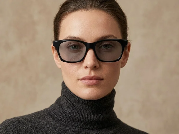 Rectangular Black Plastic Sunglasses #BS2503-0282