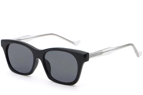 Rectangular Black Plastic Sunglasses #BS2503-0282