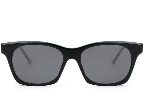 Lunettes de soleil rectangulaires en plastique noir #BS2503-0282