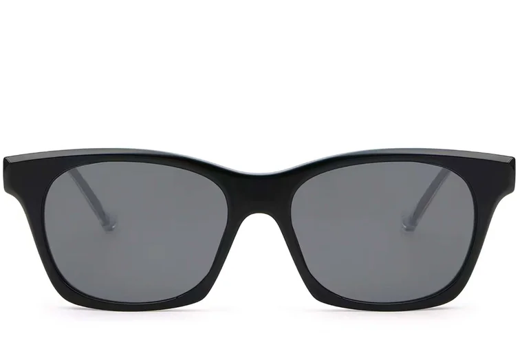 Gafas de sol rectangulares de plástico negro #BS2503-0282