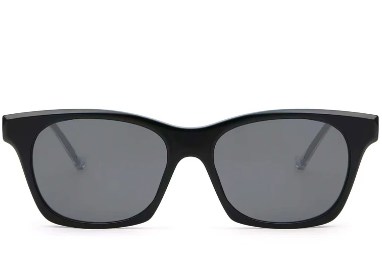 Gafas de sol rectangulares de plástico negro #BS2503-0282